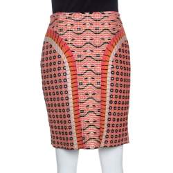 Alaia Multicolor Jacquard Patterned Knit Fit In Short Skirt M