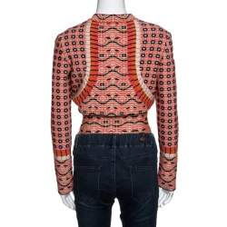 Pre Owned Alaia Multicolor Jacquard Patterned Knit Full Sleeve Top M