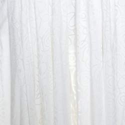 Pre Owned Alaia White Cotton Jacquard Flared Maxi Skirt M