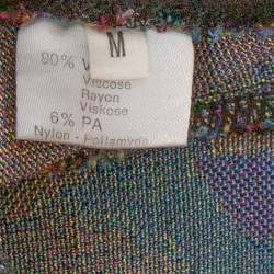 Pre Owned Alaia Vintage Black Butterfly Intarsia Knit Halterneck Mini Dress M 