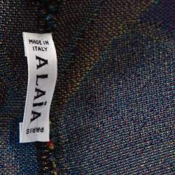 Pre Owned Alaia Vintage Black Butterfly Intarsia Knit Halterneck Mini Dress M 