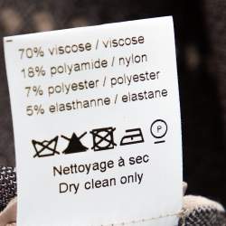 Pre Owned Alaia Beige & Brown Dotted Knit Fit & Flare Dress S