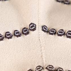 Pre Owned Alaia Beige & Brown Dotted Knit Fit & Flare Dress S