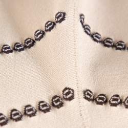 Pre Owned Alaia Beige & Brown Dotted Knit Fit & Flare Dress S