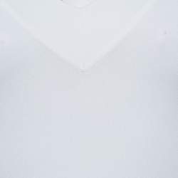 Pre Owned Alaia White Jersey V-Neck Bodysuit M