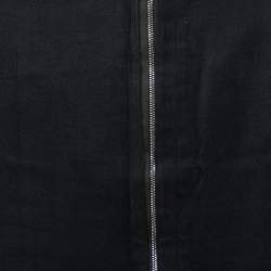 Pre Owned Alaia Vintage Black Cotton & Wool Slit Detail Midi Skirt M