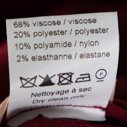 Pre Owned Alaia Burgundy Knit Sleeveless Skater Dress S