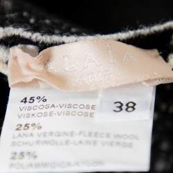 Pre Owned Alaia Monochrome Chunky Knit Sleeveless Skater Dress M