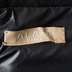 Pre Owned Alaia Black Leather Fringed Detail Mini Skirt M