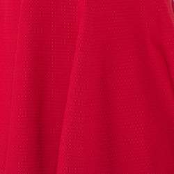 Pre Owned Alaia Red Knit Boat Neck A-Line Top L