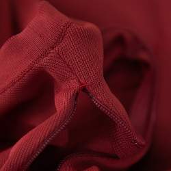 Pre Owned Alaia Burgundy Knit Paneled Sleeveless Maxi Dress L