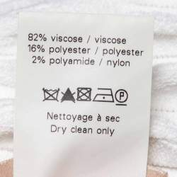 Pre Owned Alaia White Structured Knit Scalloped Detail Mini Dress S