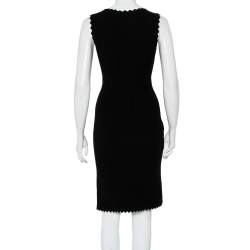 Pre Owned Alaia Black Jacquard Knit Sleeveless Midi Dress M