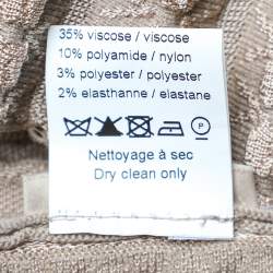 Pre Owned Alaia Beige Dotted Wool Knit Fit & Flare Dress M