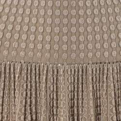 Pre Owned Alaia Beige Dotted Wool Knit Fit & Flare Dress M