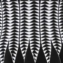 Pre Owned Alaia Black Geometric Pattern Jacquard Knit Fit & Flare Mini Dress M