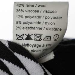 Pre Owned Alaia Black Geometric Pattern Jacquard Knit Fit & Flare Mini Dress M