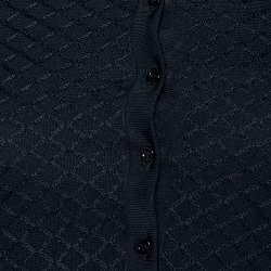 Alaia Black Knit Button Front Cropped Cardigan S