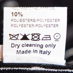 Pre Owned Alaia Black Wool Dobby Dotted Sleeveless Flared Dress M