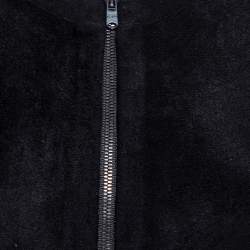 Pre Owned Alaia Black Blush Velvet Zip Front Flared Dress S