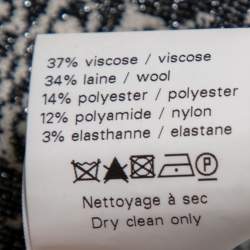 Pre Owned Alaia White Patterned Lurex Jacquard Sleeveless Midi Dress M