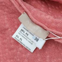 Alaia Pink Patterned Knit Cropped Shrug M