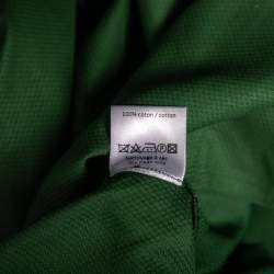 Alaia Green Textured Cotton Flared Skirt M