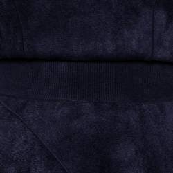 Pre Owned Alaia Blue Felt Knit Fit Flared Midi Dress S