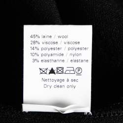 Pre Owned Alaia Black Wool Crew Neck Long Sleeve Oversized Top M