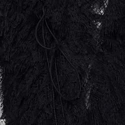 Pre Owned Alaia Black Lace Ruffled Tie-Up Detail Cropped Jacket M