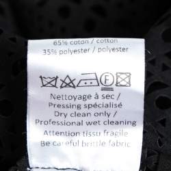 Pre Owned Alaia Black Patterned Laser Cut Cotton Shirt Dress M