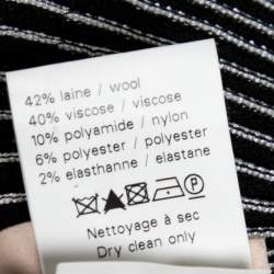 Pre Owned Alaia Black Wool Knit Sleeveless Flared Dress M