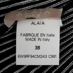 Pre Owned Alaia Black Wool Knit Sleeveless Flared Dress M