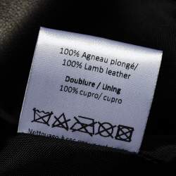 Pre Owned Alaia Brown Leather Zip Front Hooded Jacket M