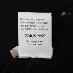 Pre Owned Alaia Black Stretch Knit Sleeveless Raffia Fringed Dress L