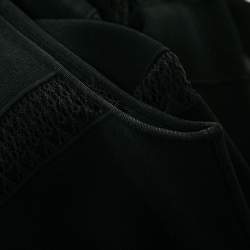 Pre Owned Alaia Black Knit & Lace Paneled Sleeveless Flared Dress M