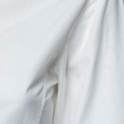 Pre Owned Alaia White Cotton Eyelet Tail Button Front Blouse M