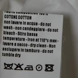 Pre Owned Alaia White Cotton Eyelet Tail Button Front Blouse M