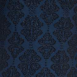 Pre Owned Alaia Midnight Blue Lurex Jacquard Knit Fit & Flare Dress M