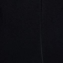 Pre Owned Alaia Black Pointelle Knit Detail Flared Dress M