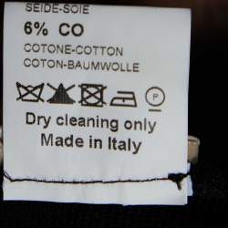 Pre Owned Alaia Black Pointelle Knit Detail Flared Dress M