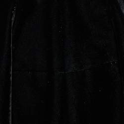 Pre Owned Alaia Black Lamé Velvet Collared Maxi Dress M