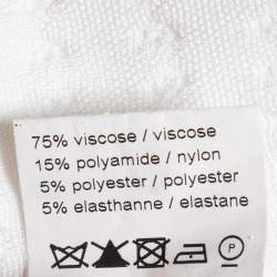 Pre Owned Alaia White Patterned Knit Sleeveless Dress M