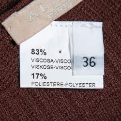 Pre Owned Alaia Burgundy Stretch-Knit Skater Mini Dress S