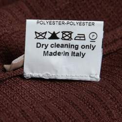 Pre Owned Alaia Burgundy Stretch-Knit Skater Mini Dress S