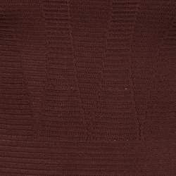 Pre Owned Alaia Burgundy Stretch-Knit Skater Mini Dress S