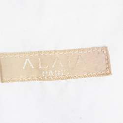 Pre Owned Alaia White Cotton Waist Tie Detail Maxi Dress L