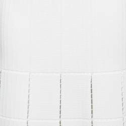Alaia White Stretch-Knit Flared Midi Skirt M