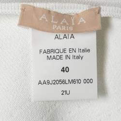 Alaia White Stretch-Knit Flared Midi Skirt M