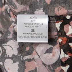Pre Owned Alaia Multicolor Printed Silk Cropped Shirt M